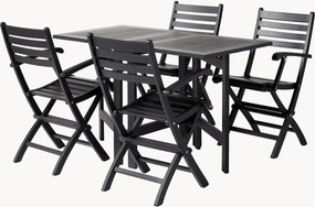 Conjunto de mobiliário para jardim em madeira de mogno Butterfly, conjunto de 5