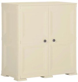 Armário de plástico 79x43x85,5 cm design de madeira branco nata