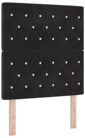 Cama Box Spring vidaXL com Colchão e LED Preto 80x200 cm Veludo