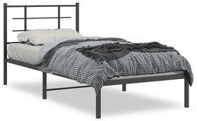 355554 vidaXL Estrutura de cama com cabeceira 90x200 cm metal preto