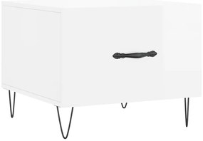 Mesas de centro 2 pcs 50x50x40 cm branco brilhante