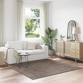 Tapete Shaggy vidaXL com Base de Látex Castanho 200x200 cm