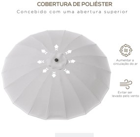 Chapéu de Sol de Jardim Ø2,5x2,4 m Chapéu de Sol de Terraço com Manive