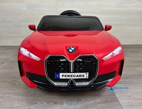 Carro elétrico para crianças BMW I4 12V 2.4G, Rodas borracha Vermelho
