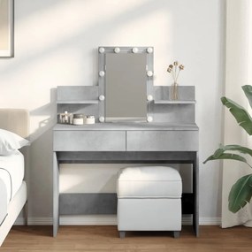 Toucador com LEDs 100x40x130 cm cinzento cimento
