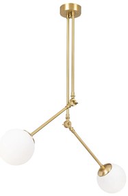 Candeeiro de Teto Cambaz – Dourado e Branco – 100 x 15 cm