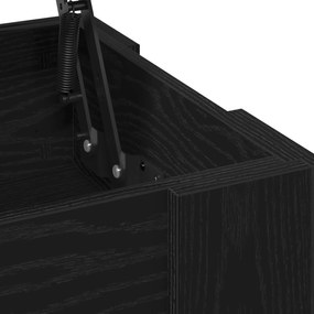 Mesa de Café de Carvalho Preto - 101x49x52 cm Feita de Madeira Reforça