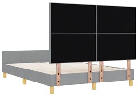 Cama vidaXL Cinza Claro 160x200 cm em Tecido