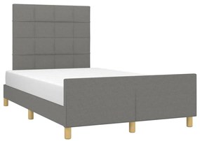 Estrutura de cama sem colchão 120x200 cm tecido cinzento-escuro