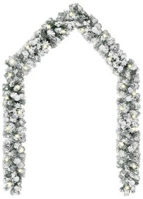 3077920 vidaXL Grinalda de Natal com luzes LED e bolas 10 m PVC verde