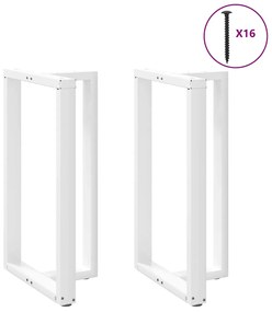 Pés de mesa de bar em forma de T, 2 peças, branco, 60x35x(100-101) cm,