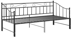 Estrutura sofá-cama de puxar 90x200 cm metal preto