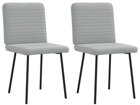 Cadeiras de jantar 2 pcs veludo cinzento-claro