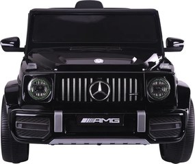 Carro elétrico para crianças Mercedes G63 12V pneus de borracha, banco em pele Preta