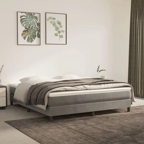 Estrutura de cama 160x200 cm veludo cinzento-claro