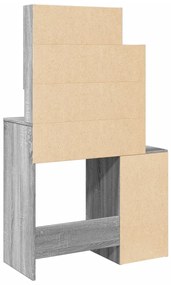 Toucador com armário 80x35x132 cm cor cinzento sonoma