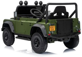Jipe elétrico para crianças Land Rover Defender 110 SVX 12V, 4X4, luzes LED, bateria de lítio, licença ORIGINAL Verde