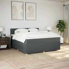 Cama com molas/colchão 180x200 cm tecido cinzento-escuro