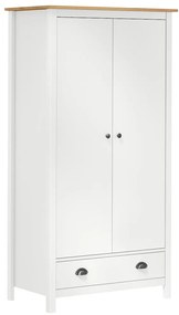 Roupeiro 2 portas Hill 89x50x170 cm pinho maciço branco