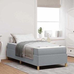vidaXL Cama Box Cinza Claro e Branco e Cinza Claro 90 x 190 cm tecido