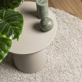 Tapete shaggy de pelo alto PAMPLONA Ø 80 cm creme