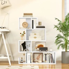 Estante geométrica de 5 níveis em forma de S com cubos abertos Kits anti-derrapantes Branca