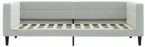 Sofá-cama com colchão 100x200 cm veludo cinzento-claro