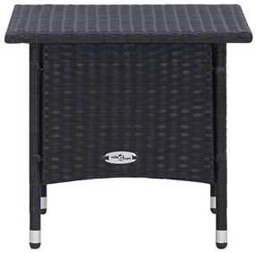 3 pcs conjunto lounge para jardim c/ almofadões vime PE preto