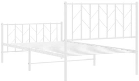 Estrutura de cama com cabeceira e pés 100x200 cm metal branco