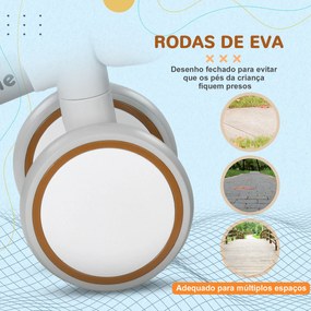 Bicicleta sem Pedais para Crianças de 12-36 Meses Bicicleta de Equilíbrio com Assento Ajustável 56x27x39 cm Castanha