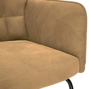 Cadeira de baloiço com banco veludo castanho