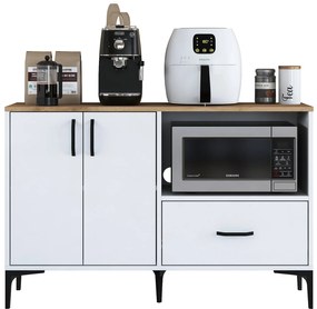 Armário Multiusos JE161 – Branco Nogueira – 120x78,6x40 cm