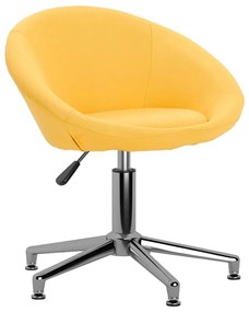vidaXL Cadeira de escritório giratória tecido amarelo