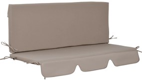 Outsunny Almofada Baloiço 2 Peças Assento e Encosto Acolchoado Confortável Jardim Varanda Pátio 130x45x5 cm Marrom | Aosom Portugal