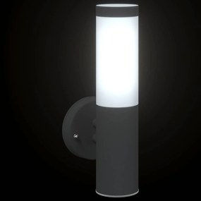 Luz de Parede Externa Preta de Aço Inoxidável IP44