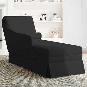 Chaise lounge c/ reforço/apoio de braços direito veludo preto