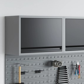 Armário de Ferramentas VidaXL Para Montar na Parede com Porta Elevada a Gás Preta 50x25x35 cm