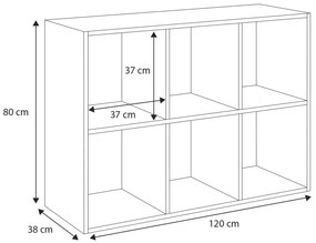 Estante Loni 2x3 cinzenta