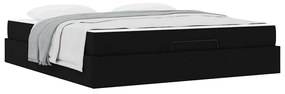 Estrutura da Cama Outros com armazenamento Preto 180 x 200 cm tecido
