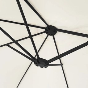 Guarda-sol com cabeça dupla 449x245 cm branco areia