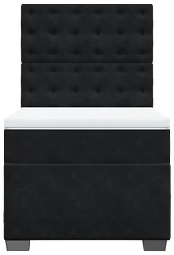 Cama com molas/colchão 90x190 cm veludo preto