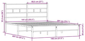 Estrutura cama s/ colchão derivados de madeira carvalho sonoma