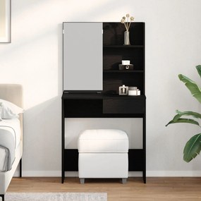 Mesa de Maquiagem em Carvalho Preto com Espelho - 74,5 x 40 x 141 cm