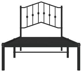 Estrutura de cama com cabeceira 90x190 cm metal preto