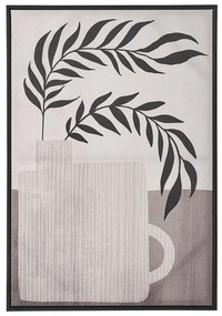 Quadro com motivo de folhas em cinzento 63 x 93 cm CREDERA Beliani