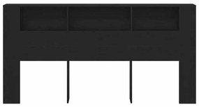 Cabeceira de Armário vidaXL Carvalho Preto 200x18,5x104,5 cm