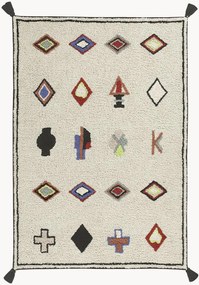 Tapete infantil lavável artesanal em algodão de pelo curto Naador