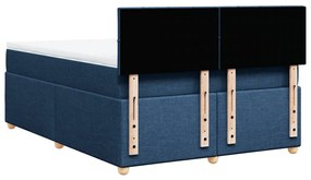 Cama com molas/colchão 140x200 cm tecido azul