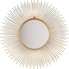 Espelho de parede redondo em metal dourado ø 80 cm CILLY Beliani