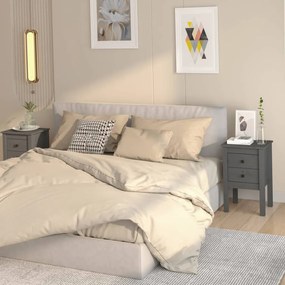 vidaXL Mesas de cabeceira 2 pcs 40x35x61,5 cm pinho maciço cinza
